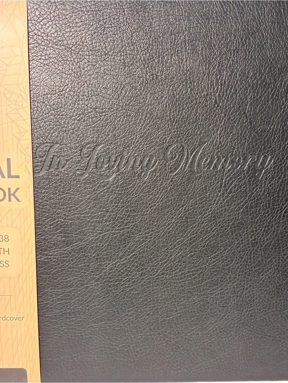 Skyline Funeral Guest Book Black Vegan Leather Hardcover Memorial Register New